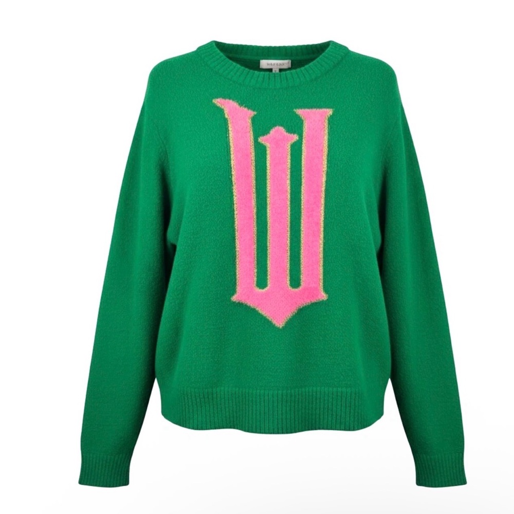 Wicked Inspiration Sz S Green & Pink Sweater Elphaba Glinda Aesthetic Cozy Knit